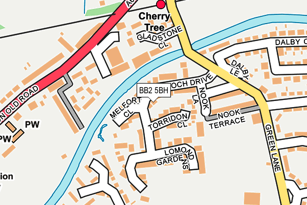 BB2 5BH map - OS OpenMap – Local (Ordnance Survey)