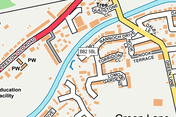 BB2 5BL map - OS OpenMap – Local (Ordnance Survey)