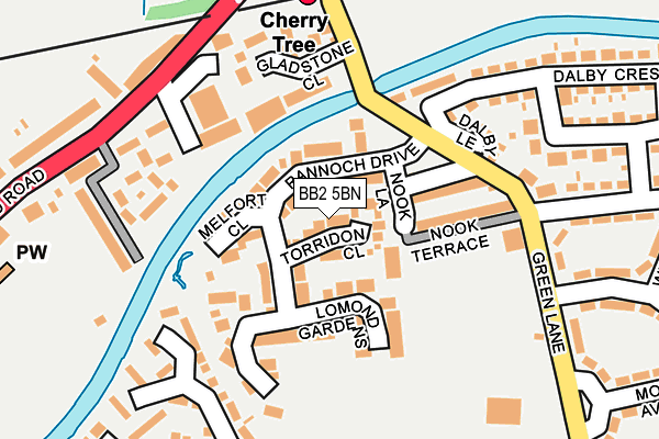 BB2 5BN map - OS OpenMap – Local (Ordnance Survey)