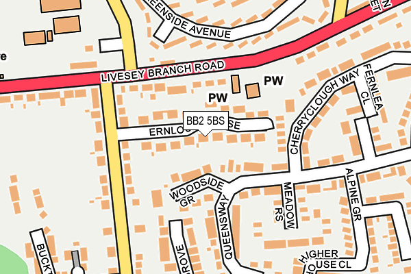 BB2 5BS map - OS OpenMap – Local (Ordnance Survey)