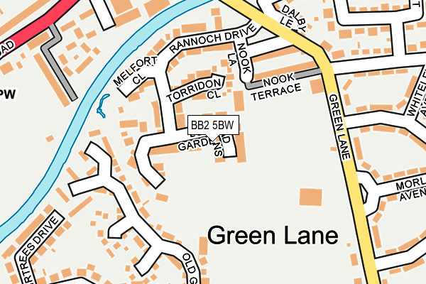 BB2 5BW map - OS OpenMap – Local (Ordnance Survey)