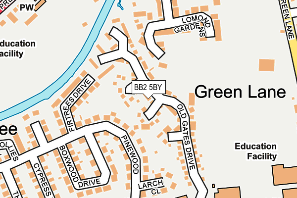 BB2 5BY map - OS OpenMap – Local (Ordnance Survey)