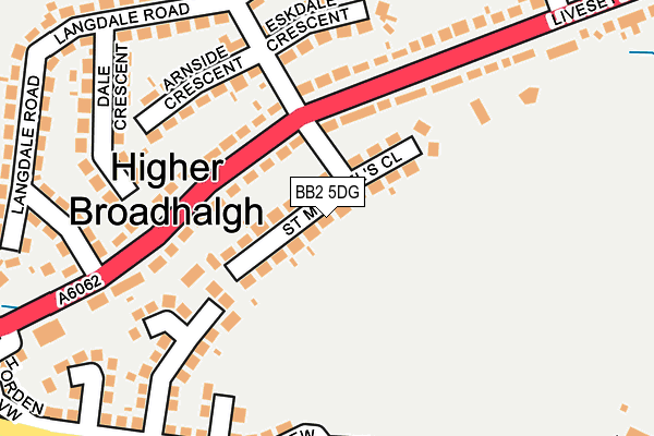 BB2 5DG map - OS OpenMap – Local (Ordnance Survey)