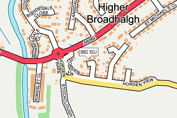 BB2 5DJ map - OS OpenMap – Local (Ordnance Survey)