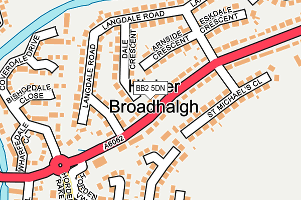 BB2 5DN map - OS OpenMap – Local (Ordnance Survey)