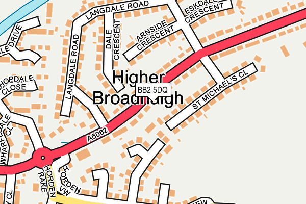 BB2 5DQ map - OS OpenMap – Local (Ordnance Survey)