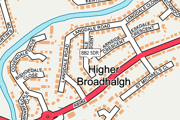 BB2 5DR map - OS OpenMap – Local (Ordnance Survey)