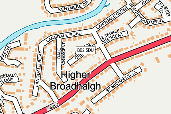 BB2 5DU map - OS OpenMap – Local (Ordnance Survey)