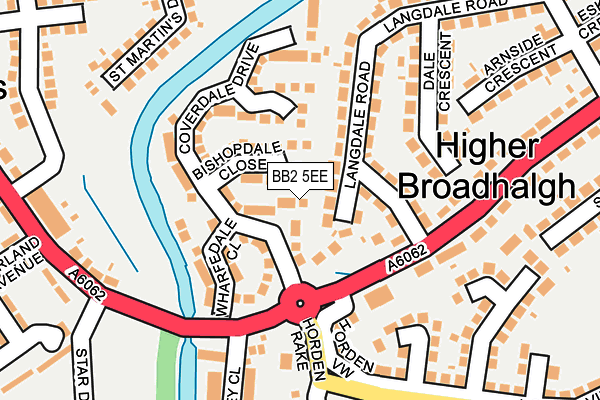 BB2 5EE map - OS OpenMap – Local (Ordnance Survey)