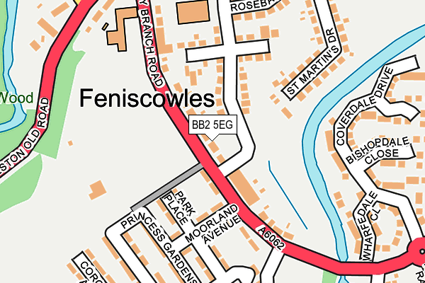 BB2 5EG map - OS OpenMap – Local (Ordnance Survey)