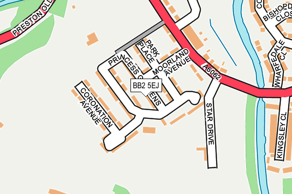 BB2 5EJ map - OS OpenMap – Local (Ordnance Survey)