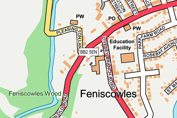 BB2 5EN map - OS OpenMap – Local (Ordnance Survey)