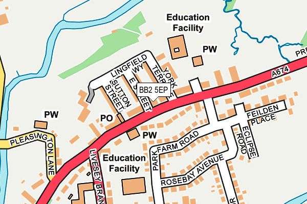 BB2 5EP map - OS OpenMap – Local (Ordnance Survey)