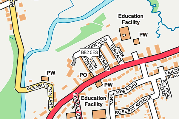 BB2 5ES map - OS OpenMap – Local (Ordnance Survey)