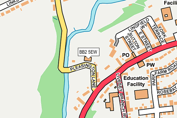 BB2 5EW map - OS OpenMap – Local (Ordnance Survey)