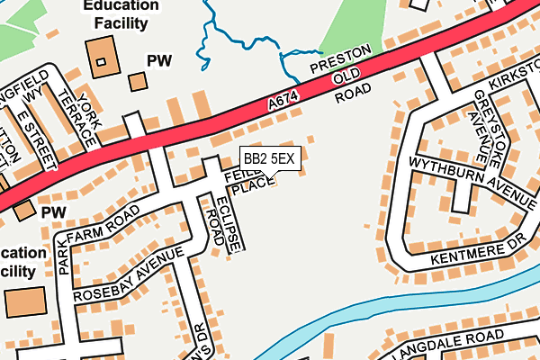 BB2 5EX map - OS OpenMap – Local (Ordnance Survey)