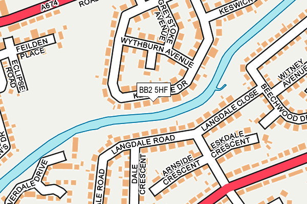 BB2 5HF map - OS OpenMap – Local (Ordnance Survey)