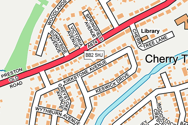 BB2 5HJ map - OS OpenMap – Local (Ordnance Survey)