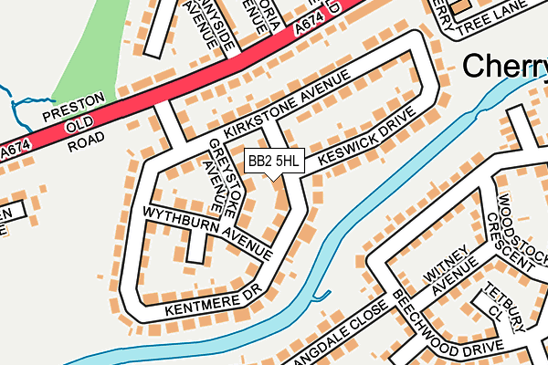 BB2 5HL map - OS OpenMap – Local (Ordnance Survey)