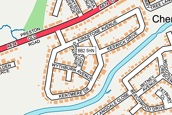 BB2 5HN map - OS OpenMap – Local (Ordnance Survey)