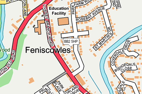 BB2 5HP map - OS OpenMap – Local (Ordnance Survey)