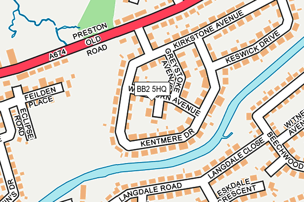 BB2 5HQ map - OS OpenMap – Local (Ordnance Survey)