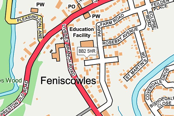 BB2 5HR map - OS OpenMap – Local (Ordnance Survey)