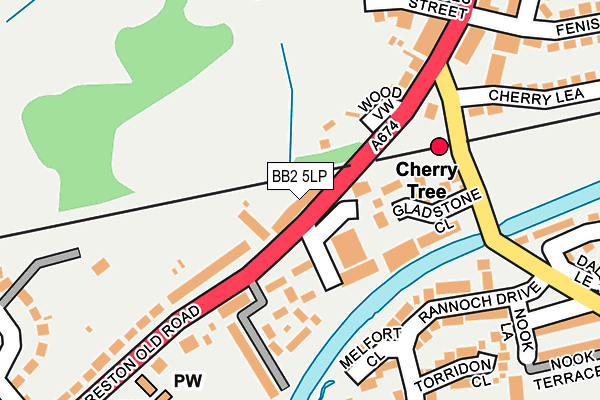 BB2 5LP map - OS OpenMap – Local (Ordnance Survey)