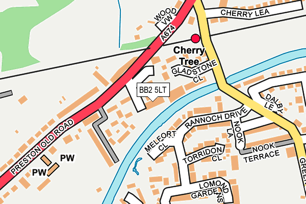 BB2 5LT map - OS OpenMap – Local (Ordnance Survey)