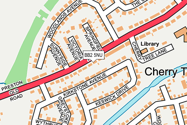 BB2 5NU map - OS OpenMap – Local (Ordnance Survey)