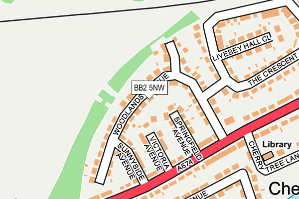 BB2 5NW map - OS OpenMap – Local (Ordnance Survey)