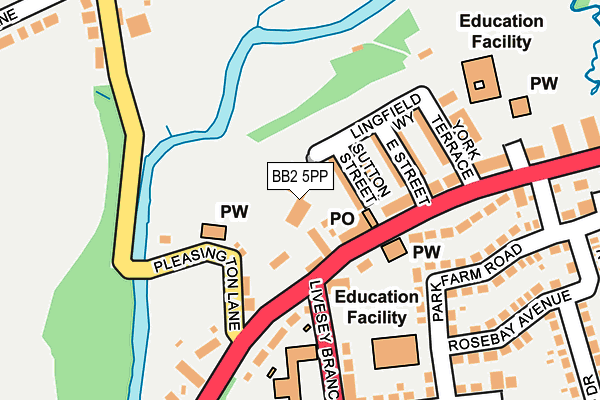 BB2 5PP map - OS OpenMap – Local (Ordnance Survey)