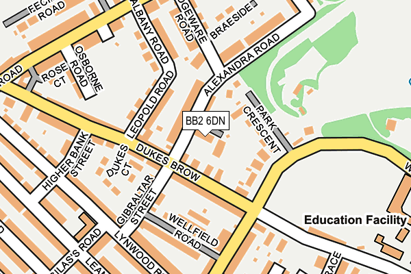 BB2 6DN map - OS OpenMap – Local (Ordnance Survey)
