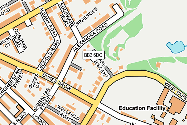BB2 6DQ map - OS OpenMap – Local (Ordnance Survey)
