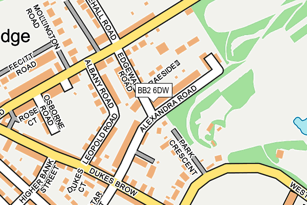 BB2 6DW map - OS OpenMap – Local (Ordnance Survey)