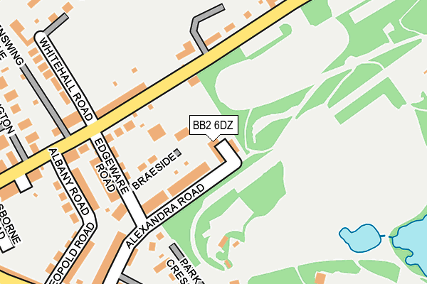 BB2 6DZ map - OS OpenMap – Local (Ordnance Survey)