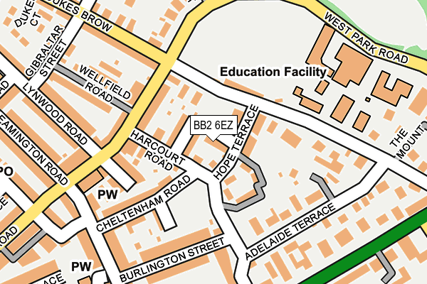 BB2 6EZ map - OS OpenMap – Local (Ordnance Survey)