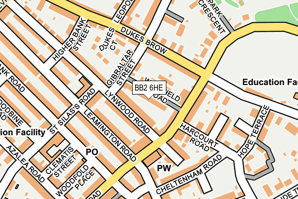 BB2 6HE map - OS OpenMap – Local (Ordnance Survey)