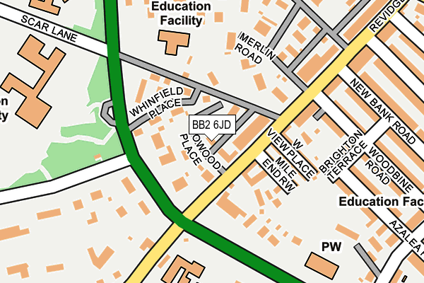 BB2 6JD map - OS OpenMap – Local (Ordnance Survey)