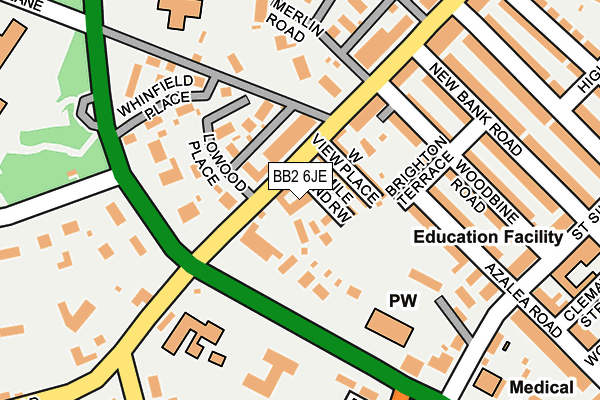 BB2 6JE map - OS OpenMap – Local (Ordnance Survey)