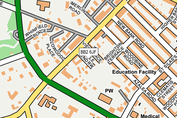 BB2 6JF map - OS OpenMap – Local (Ordnance Survey)