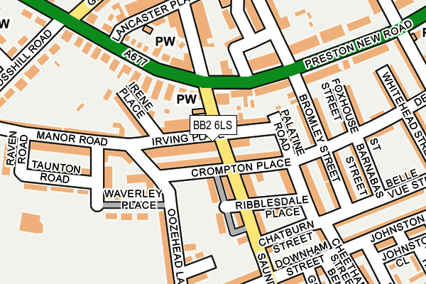 BB2 6LS map - OS OpenMap – Local (Ordnance Survey)