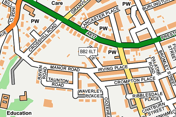 BB2 6LT map - OS OpenMap – Local (Ordnance Survey)
