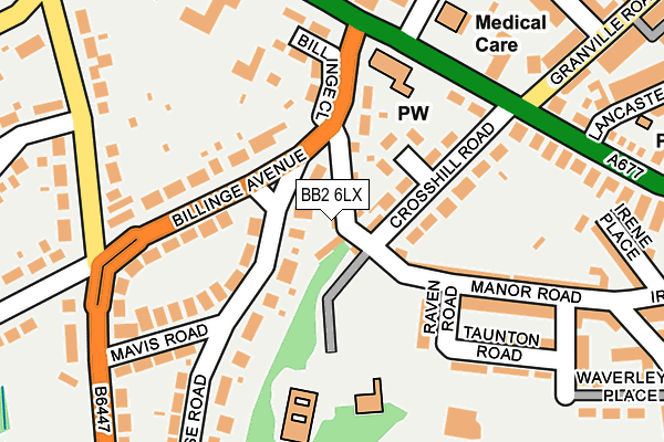 BB2 6LX map - OS OpenMap – Local (Ordnance Survey)