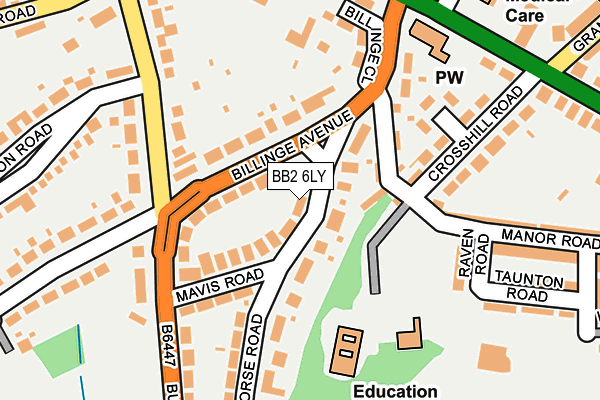 BB2 6LY map - OS OpenMap – Local (Ordnance Survey)