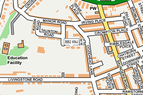 BB2 6NJ map - OS OpenMap – Local (Ordnance Survey)