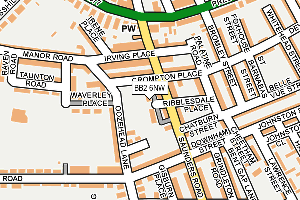 BB2 6NW map - OS OpenMap – Local (Ordnance Survey)