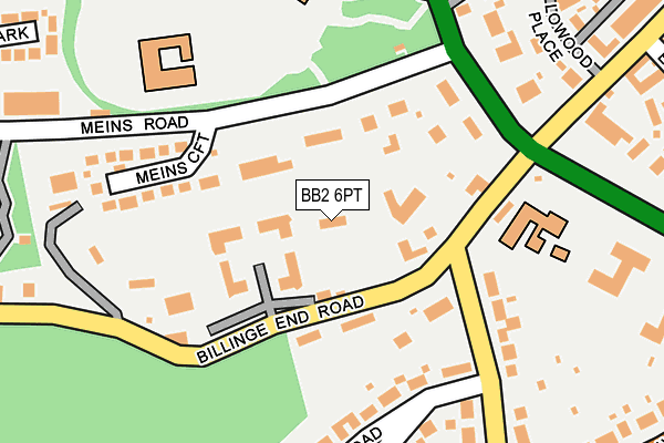 BB2 6PT map - OS OpenMap – Local (Ordnance Survey)