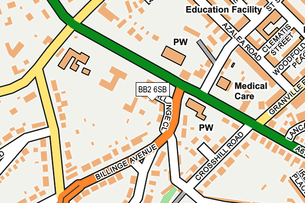 BB2 6SB map - OS OpenMap – Local (Ordnance Survey)