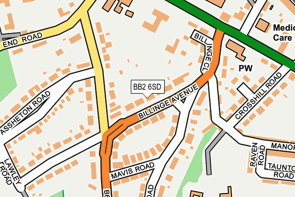 BB2 6SD map - OS OpenMap – Local (Ordnance Survey)